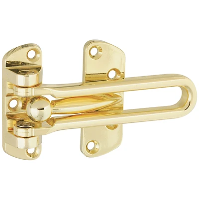 National Hardware N199-679 Door Security Guard, Brass, 4-1/8 In.