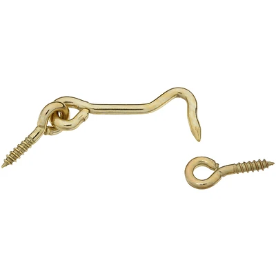 National Hardware N118-117 Hook and Eye, Solid Brass, 2 In.