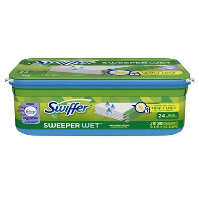 Swiffer Sweeper 3700015846 Wet Mopping Pad Refill, 24 Pad Capacity, Cotton, White