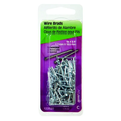 Hillman 122520 Wire Brads, Galvanized, 3/4-In. x 18-Ga., 1.75-oz.