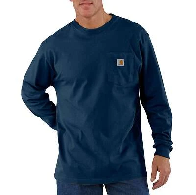 Carhartt K126 Pocket T-Shirt, Long-Sleeve, Navy, Medium