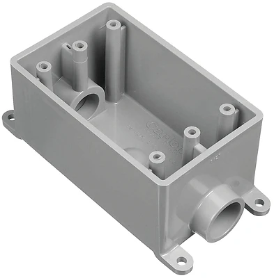 Carlon Single Gang PVC FSC Outlet Box, 3/4 In.