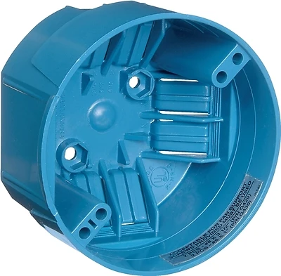 Carlon Ceiling Fan Outlet Box, PVC, 4 In. Dia., 20 Cu. In.