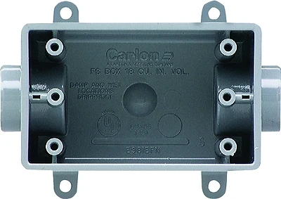 Carlon E981DFN Single Gang PVC FSC Box, 1/2 In.