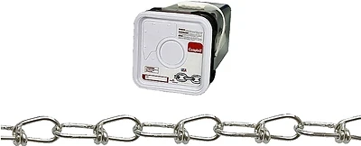 Campbell 075-4126 Double Loop Chain, 1/8 In. Diameter, 450 Ft, Zinc-Plated