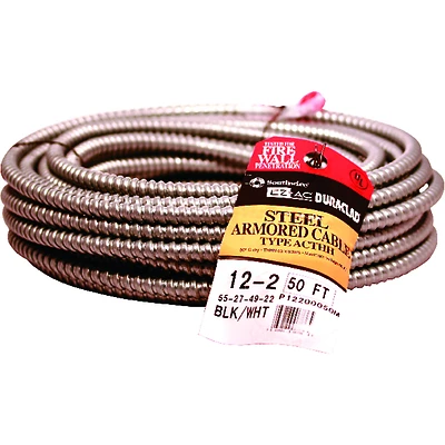 Southwire 55274922 Duraclad Armored Cable, 12/2, 50 Ft.