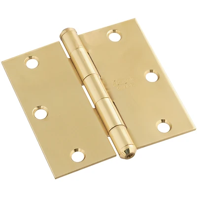 Hardware N195-685 3-1/2 In. Solid Brass Door Hinge, 25 Lb, 6 Holes, Non-rising Pin