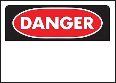 Polyethylene Danger Blank Sign, 10 In. H X 14 In. W, Osha Approved