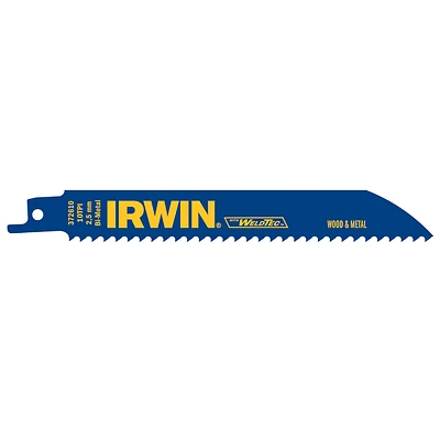 Irwin 372610 Reciprocating Saw Blade, Bi-Metal, 10 TPI, 6 In.