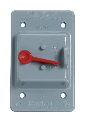 E98tscn-car Weatherproof Toggle Switch Cover, 4-3/4 In L, 3 In W, Gray