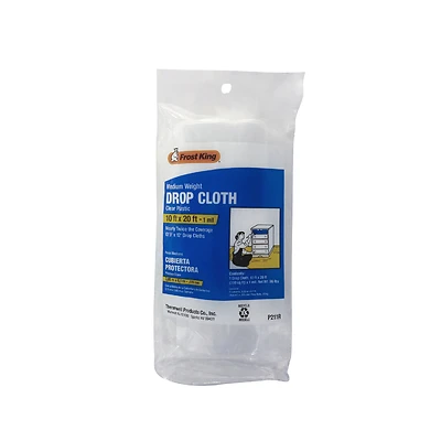 10 Ft. X 20 Ft. X 1 Mil Clear Plastic Drop Cloth, Model P211r, 1 Pk