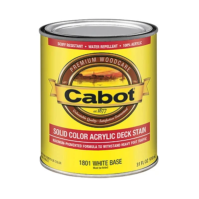 Cabot 1801-05 Acrylic Decking Stain, White Base, Qt.