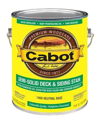 Cabot 1406-07 Semi-Solid Deck & Siding Stain, Neutral, 1-Gallon
