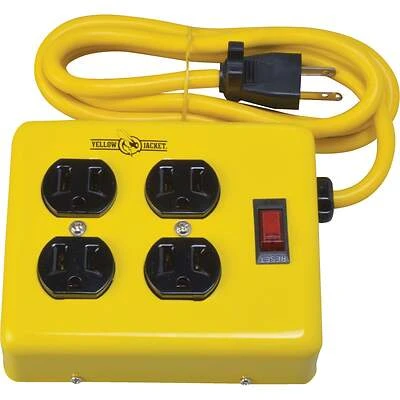 Metal Power Block, 4-Outlet