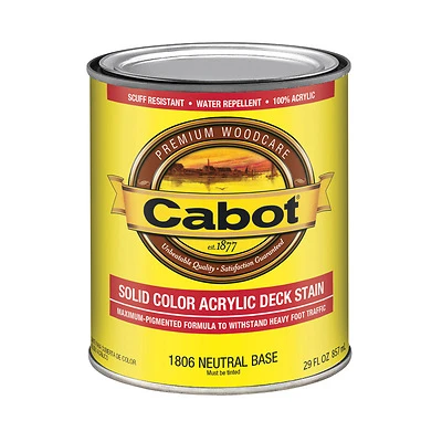 Cabot 1806-05 Acrylic Decking Stain, Neutral Base, Qt.