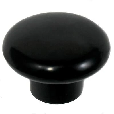 34615 Black Round Plastic Cabinet Knob 1-1/4 In. Diameter, Includes Mounting Hardware