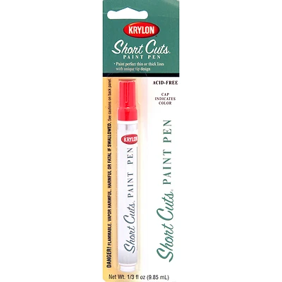 Krylon SCP-912 Short Cuts Paint Pen, Glow Orange, Chisel Tip, 1/3 Oz