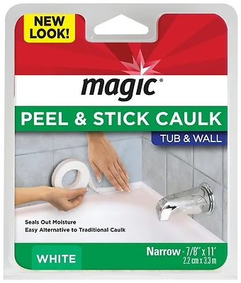 Magic 3014 Peel and Stick Caulk Strip, 7/8 In. x 11 Ft., White