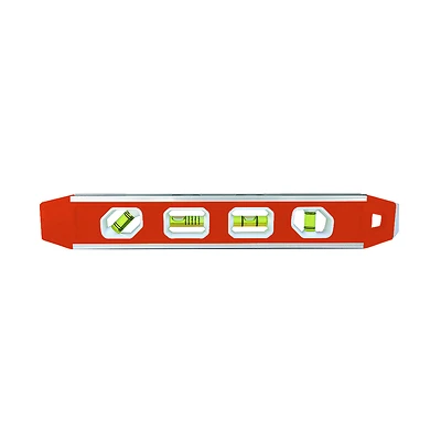 Johnson 1421-1200 Torpedo Level, Magnetic, Aluminum, 12 In., 4-Vial