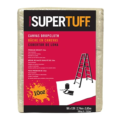 Supertuff 10 Oz. 9 Ft. X 12 Ft. Canvas Drop Cloth, Model 51121