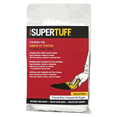 Trimaco 10101 SuperTuff Staining Pad with Gloves, 4-3/4 In. x 3-3/4 In.