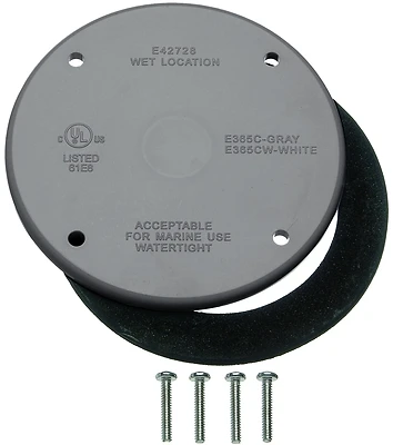 E365c-car Round Weatherproof Cover, 4 Inch Diameter, Pvc, Gray