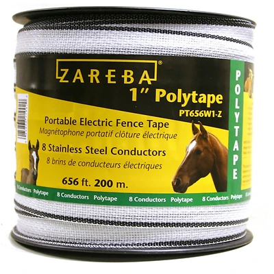 Fi-shock Pt656w1-fs Polytape, 656 Ft L, 1 In W, 8-strand Stainless Steel