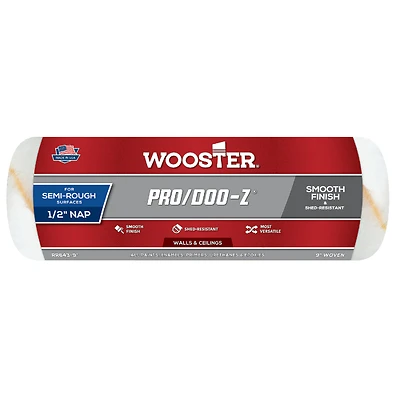 Wooster RR643-9 Pro/Doo-Z Paint Roller Cover, 1/2 In. Nap, 9 In.