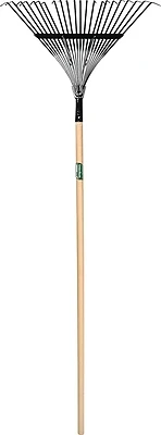 64430 Leaf Rake, 22 Tines, Steel Tine, Hardwood Handle, 48 In Length