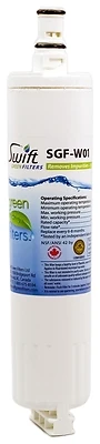 Sgf-w01 Refrigerator Water Filter, 0.5 Gpm, Coconut Shell Carbon Block