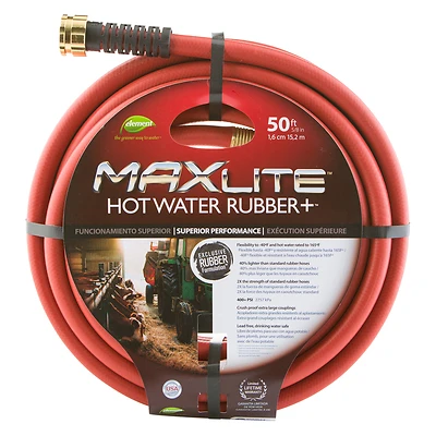 Swan CELSGHW58050 Hot Water Rubber Garden Hose, 5/8 In x 50 Ft