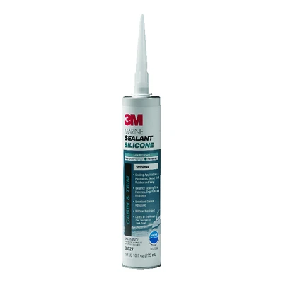 3M 8027 Marine Grade Silicone Sealant, White, 10 Oz