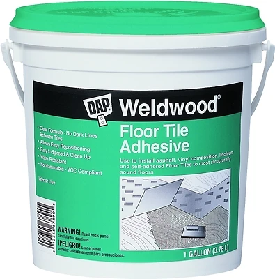 DAP Weldwood 00137 Floor Tile Adhesive, Clear, 1 Gallon