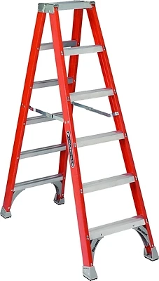 6-Ft. Twin Ladder, Fiberglass, Type IA, 300-Lb. Duty Rating