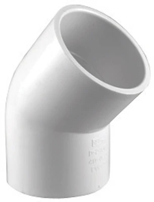 Schedule 40 PVC Ell, 45-Degree, White, 4 In.