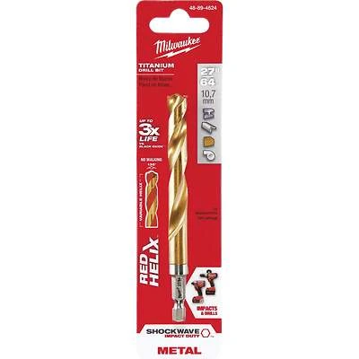 Milwaukee 48-89-4624 Shockwave Titanium Hex Shank Drill Bit, 27/64 In.