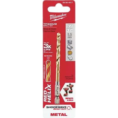 Milwaukee 48-89-4611 Shockwave Impact-Duty Titanium Drill Bit, 7/32 In.