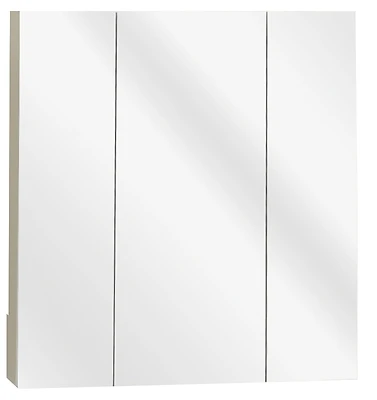 Tri-View Mirror Medicine Cabinet, Frameless, 24.25 x 26 In.