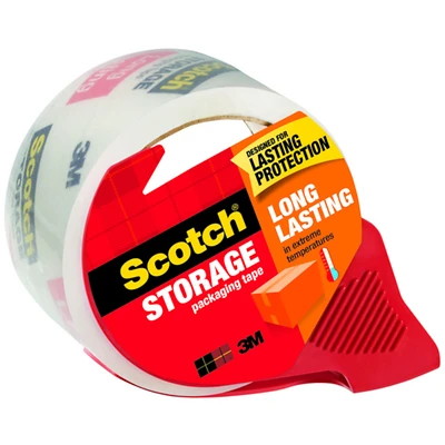 Scotch 3650-RD Heavy Duty Packaging Tape, 54.6 Yd L, 1.88 In W, Clear