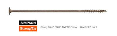 Strong-drive 0.22 In. X 10 In. Low Profile Structural Screws (50 Pk) - T-40 Drive