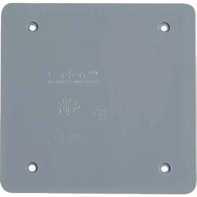 Carlon E9802CN-CAR PVC Blank Box Cover, 2 Gang, Gray