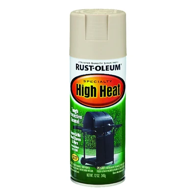 Rust-Oleum 7750830 High Heat Spray Paint, Flat Almond, 12 oz.