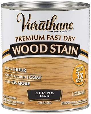 Varathane 262004 Fast Dry Interior Wood Stain, Oil-Based, Spring Oak, 1-Qt.