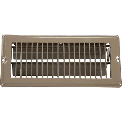 US Hardware V-103B Floor Register, 11/16 in L, Steel, Brown