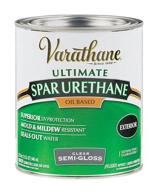 Varathane 9441H Spar Urethane, Oil-Based, Exterior, Semi-Gloss, 1-Qt.