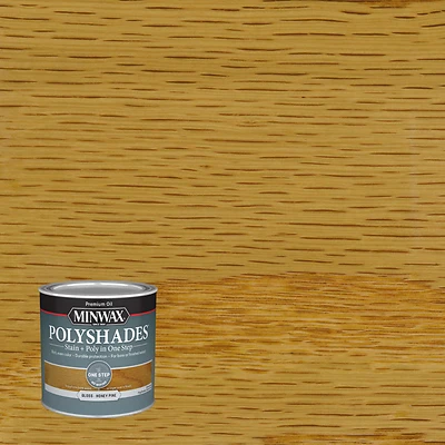 Minwax 214104444 PolyShades Wood Stain and Polyurethane, Gloss Honey Pine, 1/2 Pt.