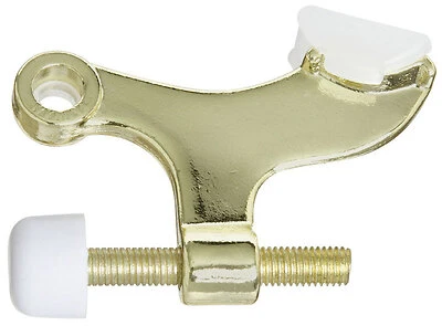 National Hardware N279-695 Hinge-Pin Door Stop, Polished Brass, 3 In.