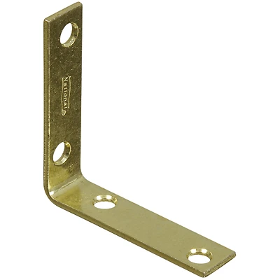 National Hardware N190-843 Corner Brace, 2-1/2 In., Brass, 4-Pack