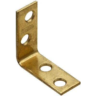 National Hardware N190-827 Corner Brace, 1-1/2 In., Brass, 4-Pack