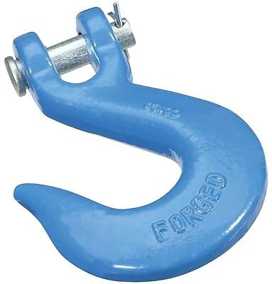 Clevis Slip Hook With Latch, Blue, 3/8 In.
